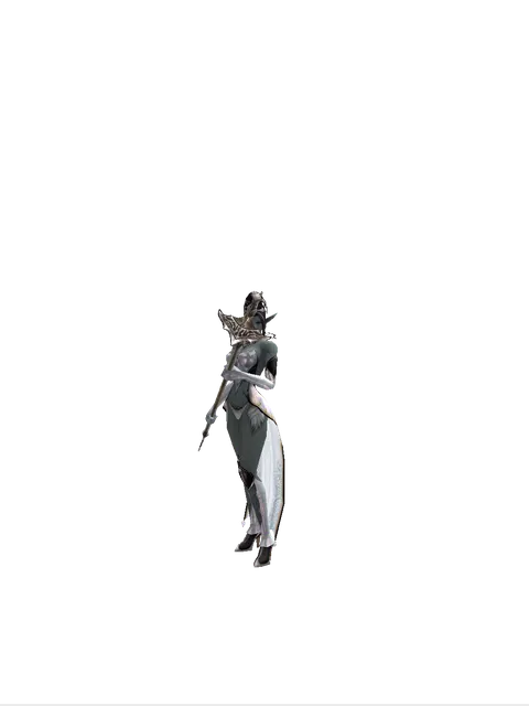 Tallum Glaive on a female Dark Elf, front view