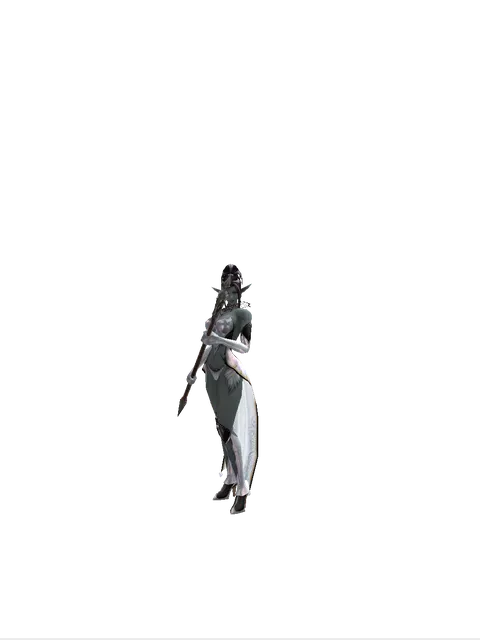 Traveler's Pike on a female Dark Elf, front view