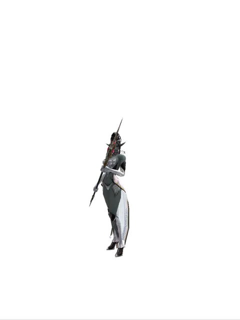 Vesper Pole on a female Dark Elf, front view