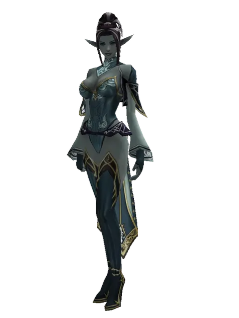 Clan Oath Set - Robe on a female Dark Elf, front view
