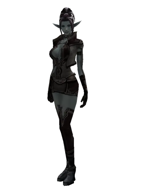 Cursed (robe) on a female Dark Elf, front view