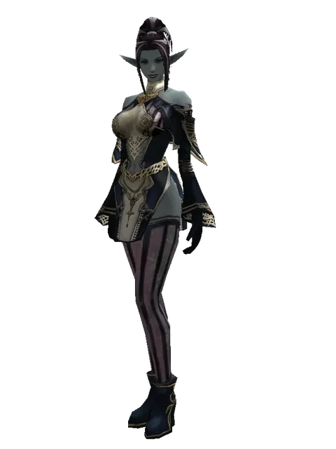 Dark Crystal Robe Set on a female Dark Elf, front view