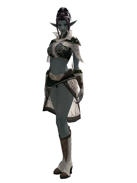 Divine Set on a female Dark Elf, front view