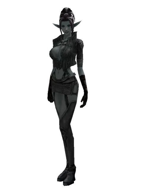 Elven (robe) on a female Dark Elf, front view