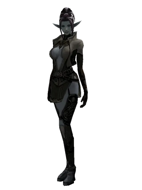 Feriotic (robe) on a female Dark Elf, front view