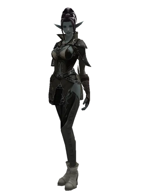 Mithril Set - Robe on a female Dark Elf, front view