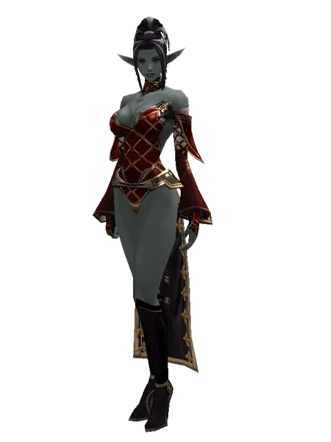 Robe of Nightmare Set on a female Dark Elf, front view