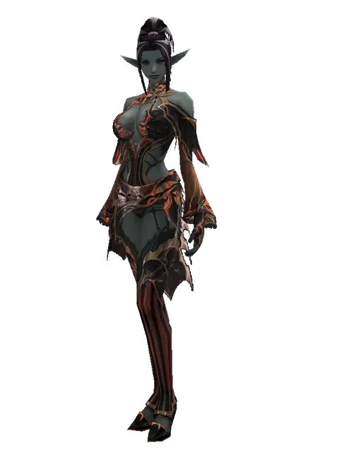 Vesper Set - Robe on a female Dark Elf, front view