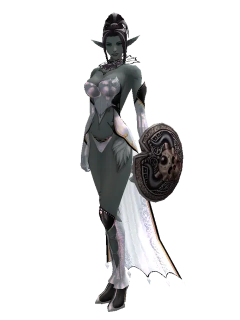 Doom Shield on a female Dark Elf, front view