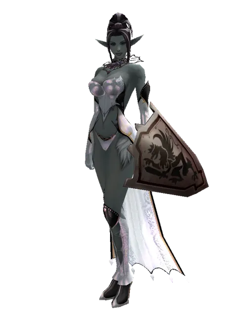 Eldarake on a female Dark Elf, front view