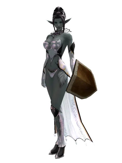 Small Shield on a female Dark Elf, front view