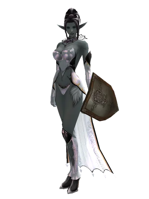 Ubiquitous Shield on a female Dark Elf, front view