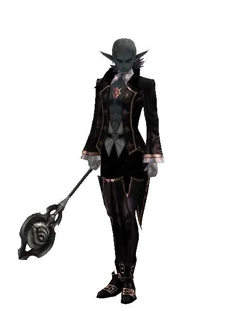 Bonebreaker on a male Dark Elf, front view