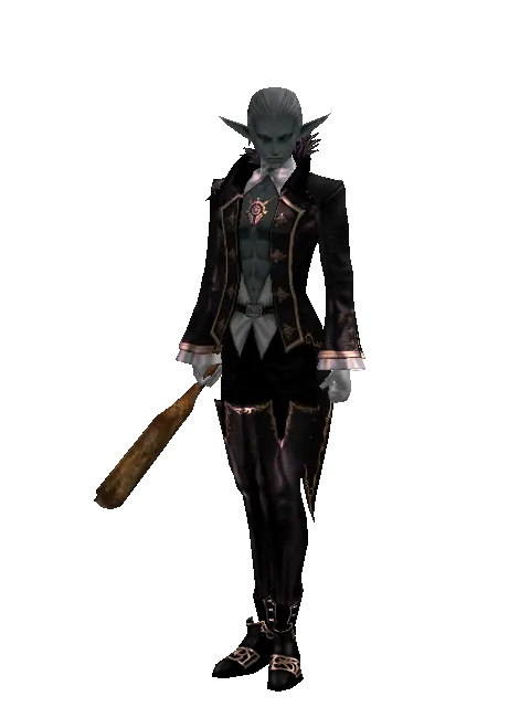 Bone Club on a male Dark Elf, front view