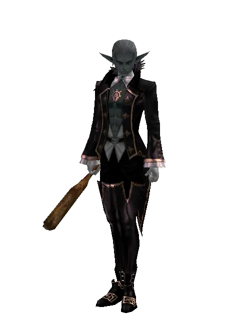 Guild Member's Club on a male Dark Elf, front view