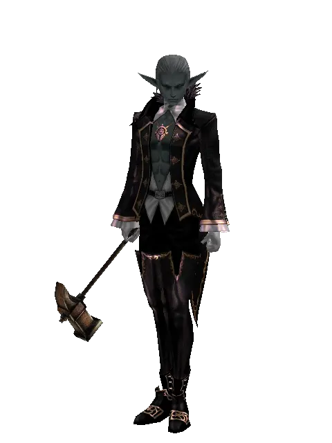 Iron Hammer on a male Dark Elf, front view