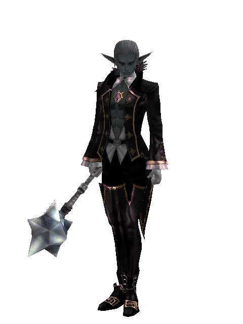 Meteor Shower on a male Dark Elf, front view