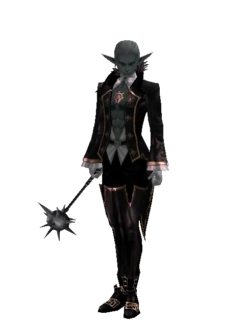 Morning Star on a male Dark Elf, front view