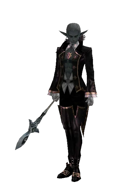 Priest Mace on a male Dark Elf, front view