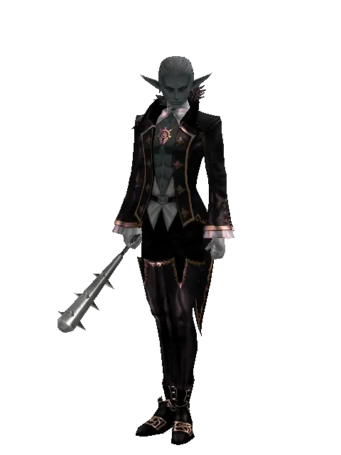 Skull Breaker on a male Dark Elf, front view