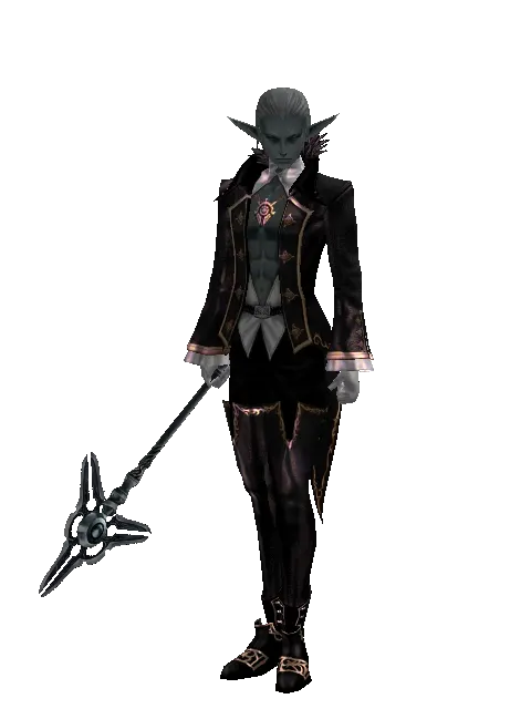 Stick of Eternity on a male Dark Elf, front view