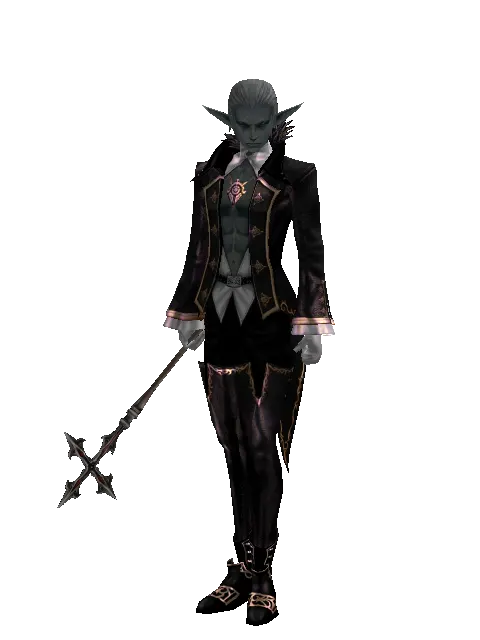 Stick of Faith on a male Dark Elf, front view