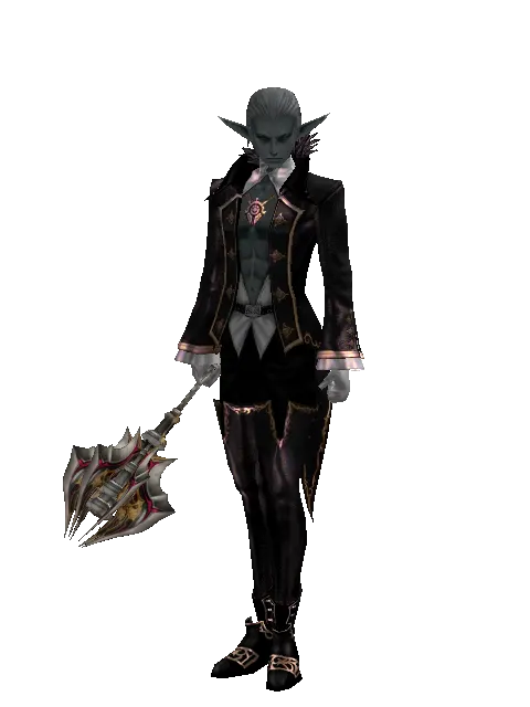 Vesper Blunt on a male Dark Elf, front view