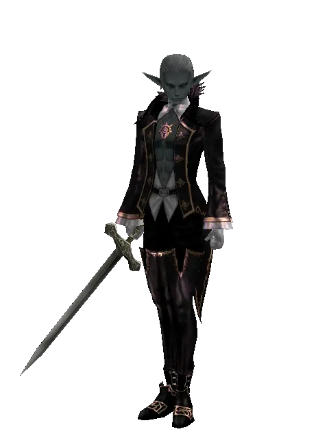 Artisan's Sword on a male Dark Elf, front view