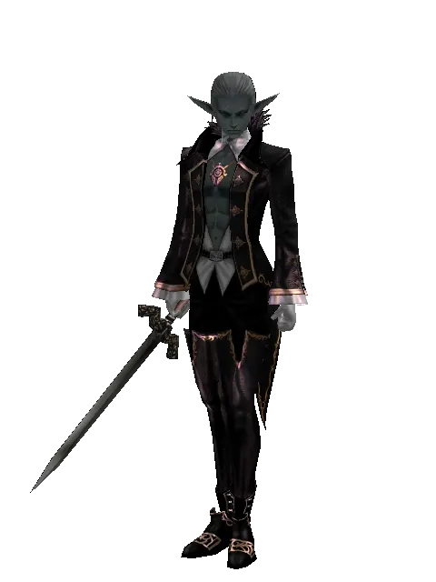 Blood Saber on a male Dark Elf, front view