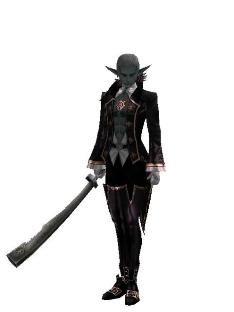 Crimson Sword on a male Dark Elf, front view