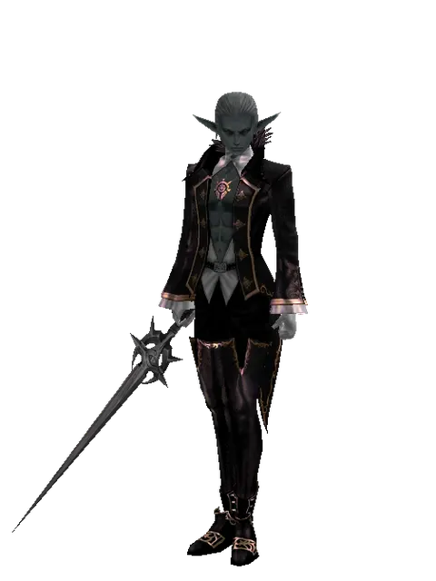 Ecliptic Sword on a male Dark Elf, front view