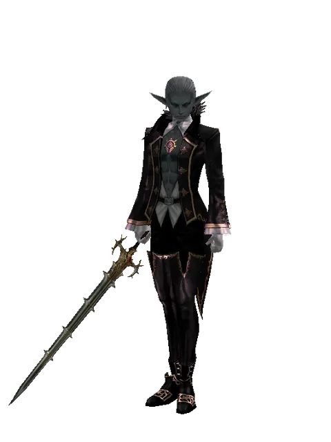 Icarus Sawsword on a male Dark Elf, front view