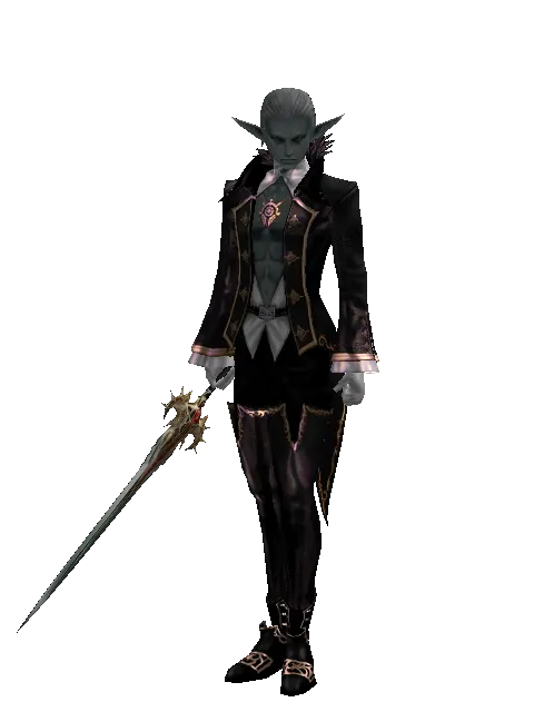 Icarus Spirit on a male Dark Elf, front view