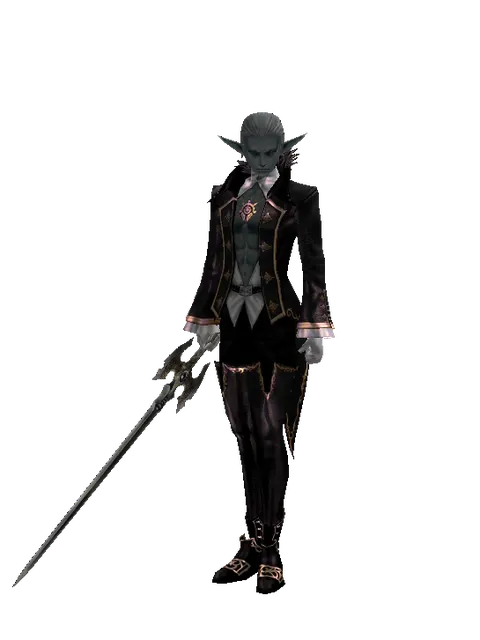 Keshanberk on a male Dark Elf, front view