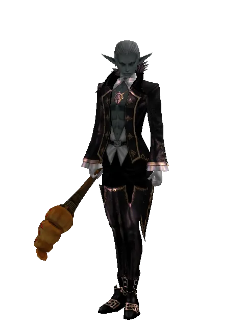 Pumpkin Transformation Stick - 30-day limited period on a male Dark Elf, front view