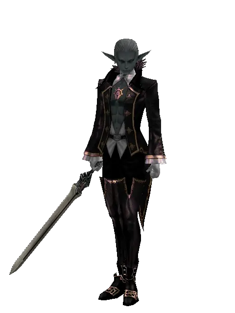 Spirit Sword on a male Dark Elf, front view