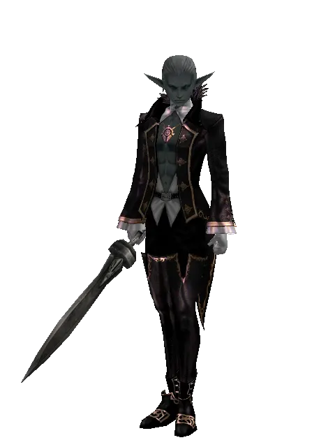Sword of Binding on a male Dark Elf, front view