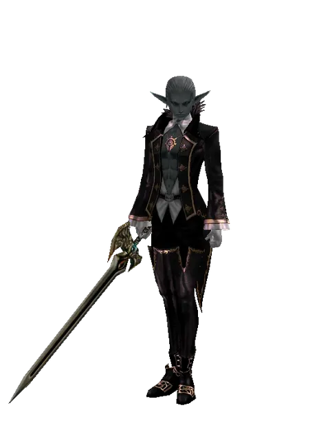 Sword of Delusion on a male Dark Elf, front view