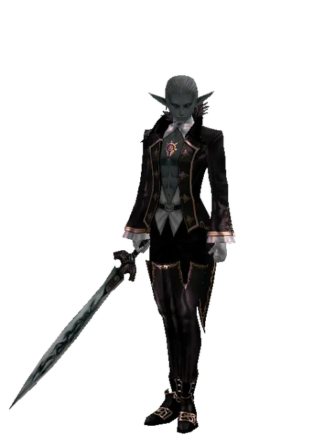 Tsurugi on a male Dark Elf, front view