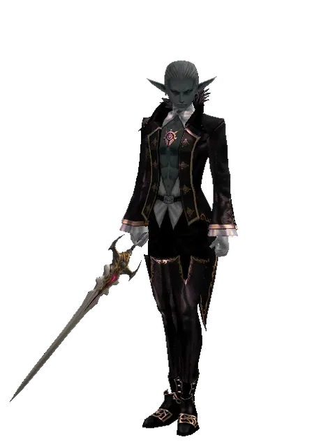 Vesper Mage Sword on a male Dark Elf, front view