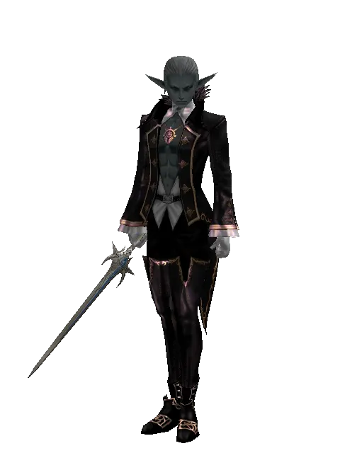 Wizard's Tear on a male Dark Elf, front view