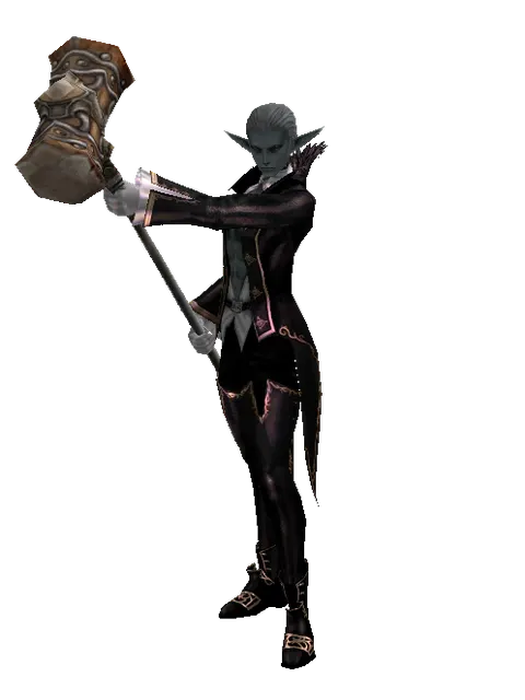Atuba Hammer on a male Dark Elf, front view