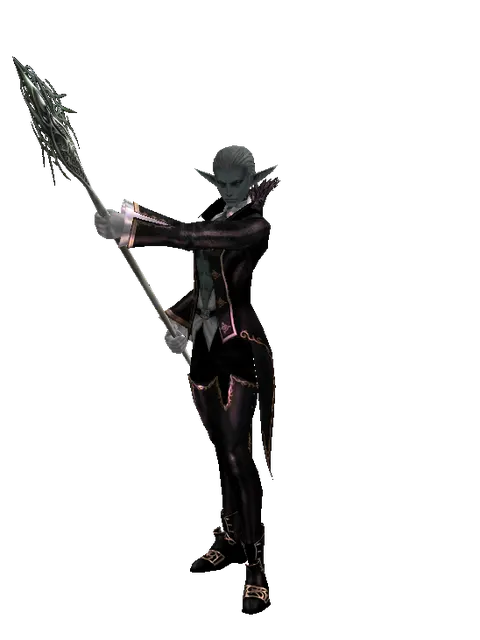 Branch of the Mother Tree on a male Dark Elf, front view