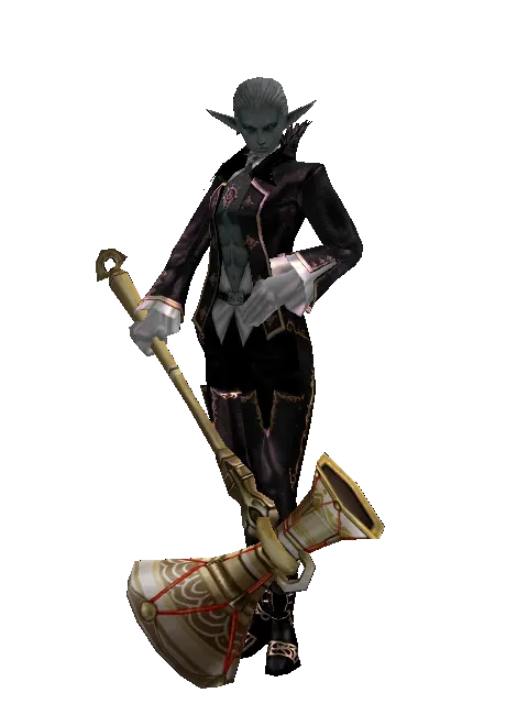 Chrono Darbuka on a male Dark Elf, front view