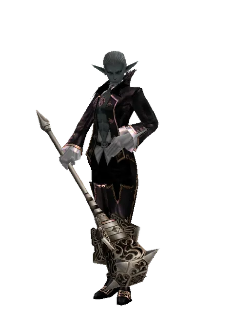 Destroyer Hammer on a male Dark Elf, front view