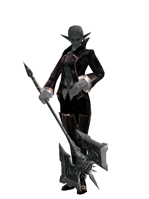 Doom Crusher on a male Dark Elf, front view