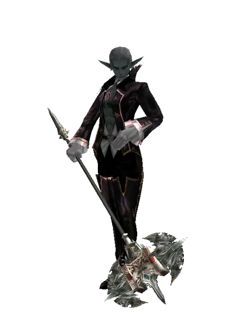 Dynasty Crusher on a male Dark Elf, front view