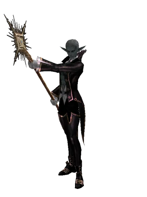 Imperial Staff on a male Dark Elf, front view