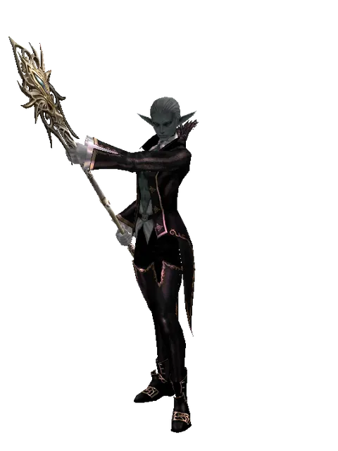 Infinity Scepter on a male Dark Elf, front view