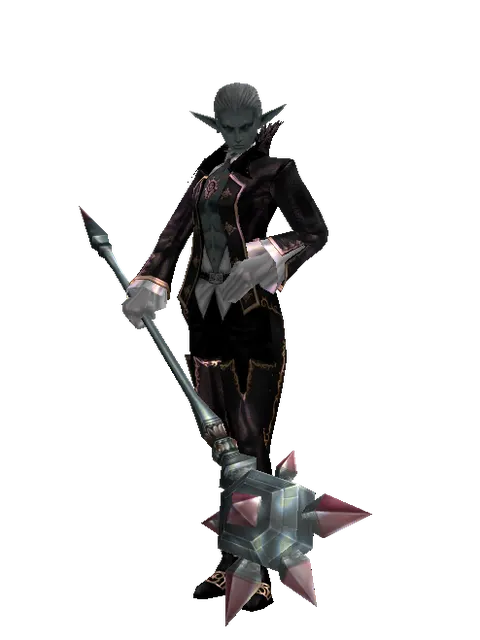 Star Buster on a male Dark Elf, front view